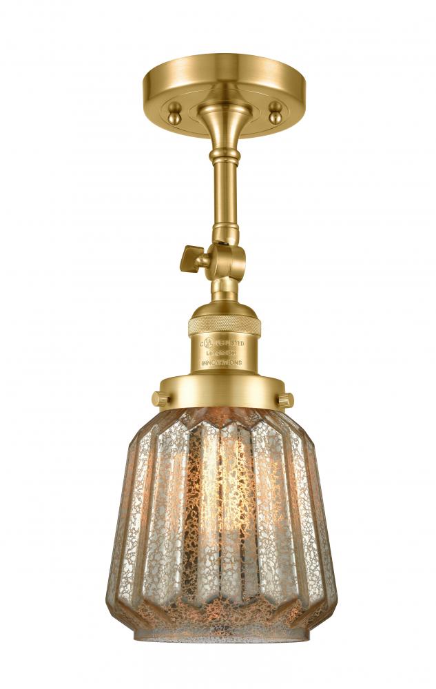 Chatham - 1 Light - 7 inch - Satin Gold - Adjustable Semi-Flush Mount