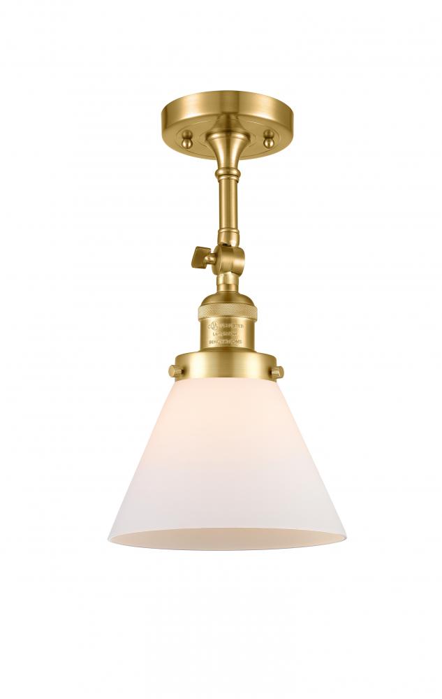 Cone - 1 Light - 8 inch - Satin Gold - Adjustable Semi-Flush Mount