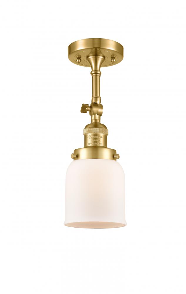 Bell - 1 Light - 5 inch - Satin Gold - Adjustable Semi-Flush Mount