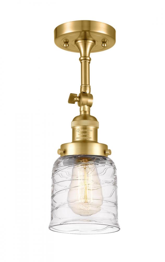 Bell - 1 Light - 5 inch - Satin Gold - Adjustable Semi-Flush Mount