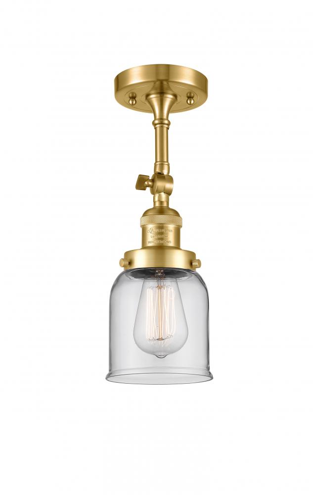 Bell - 1 Light - 5 inch - Satin Gold - Adjustable Semi-Flush Mount