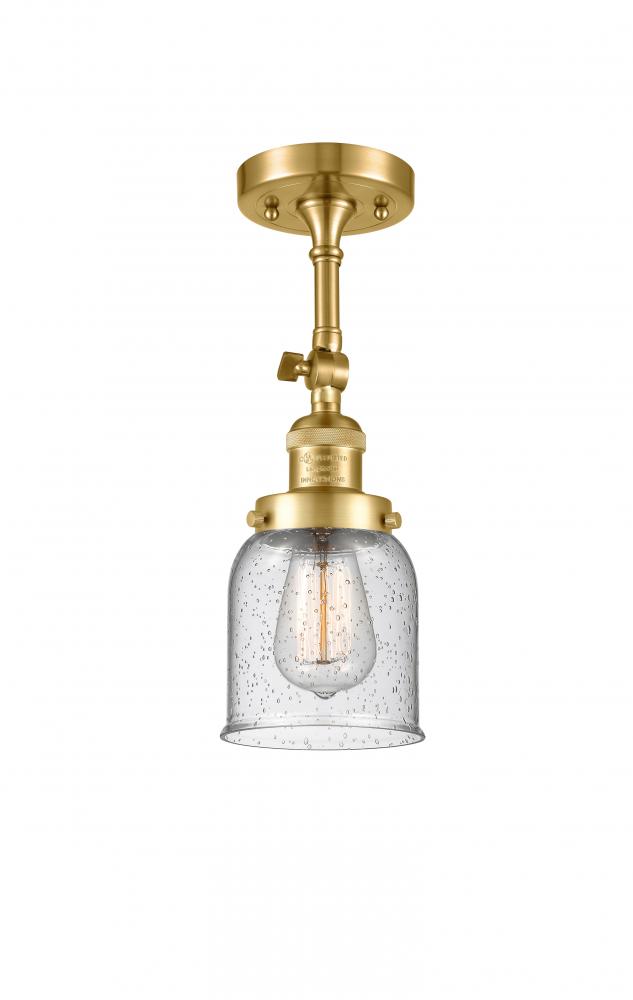 Bell - 1 Light - 5 inch - Satin Gold - Adjustable Semi-Flush Mount