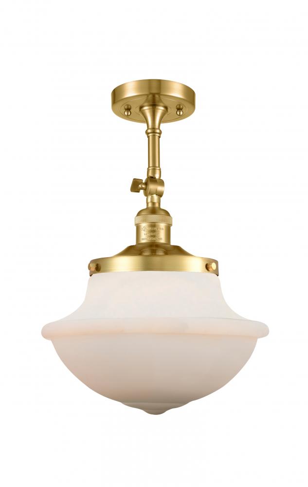 Oxford - 1 Light - 12 inch - Satin Gold - Adjustable Semi-Flush Mount