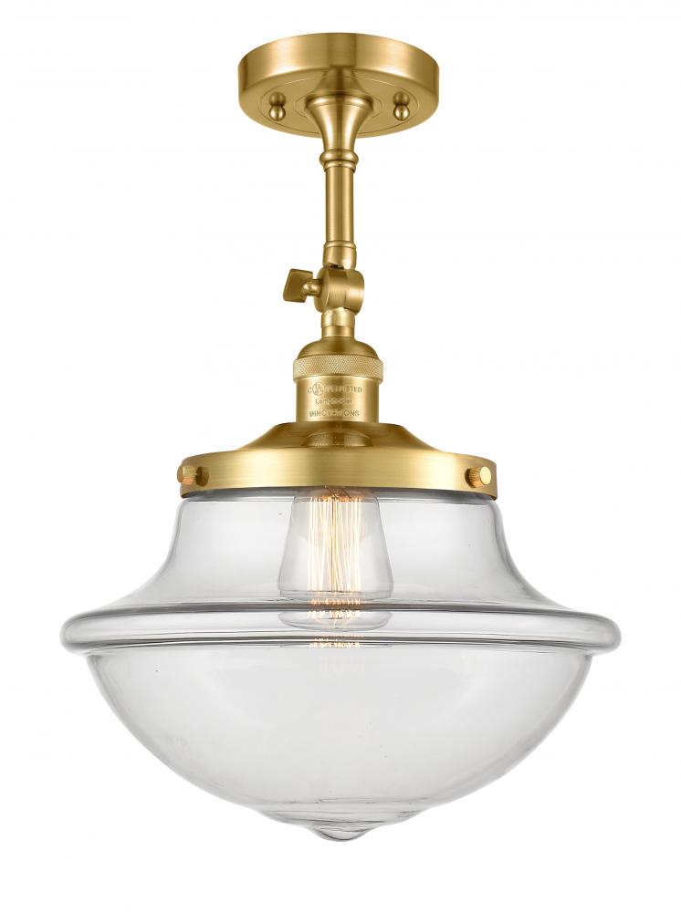 Oxford - 1 Light - 12 inch - Satin Gold - Adjustable Semi-Flush Mount