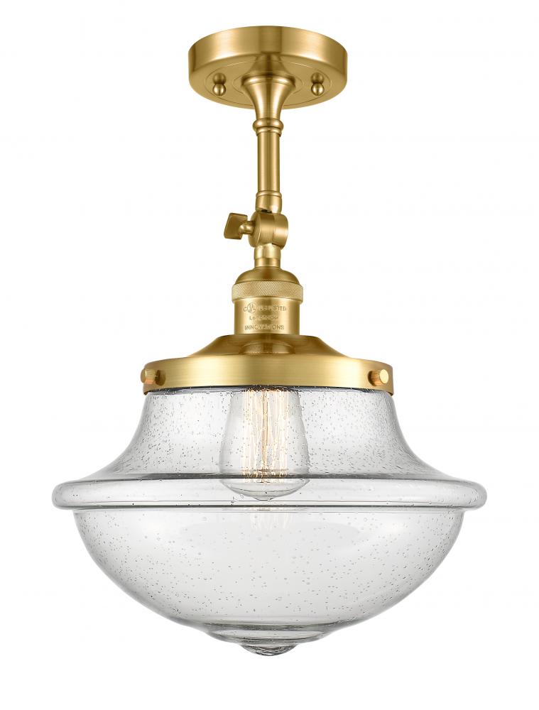 Oxford - 1 Light - 12 inch - Satin Gold - Adjustable Semi-Flush Mount