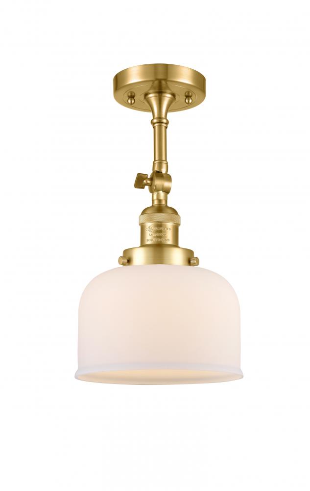 Bell - 1 Light - 8 inch - Satin Gold - Adjustable Semi-Flush Mount