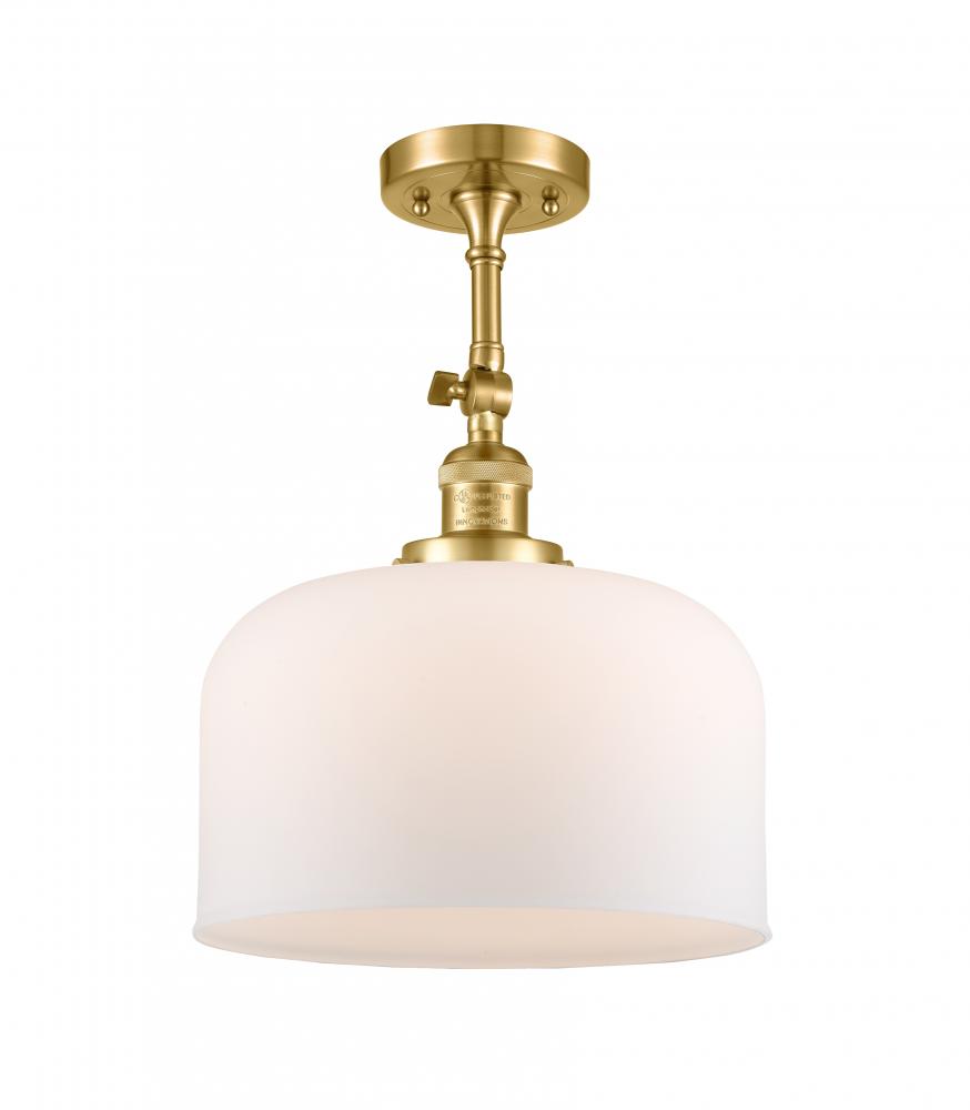 Bell - 1 Light - 12 inch - Satin Gold - Adjustable Semi-Flush Mount
