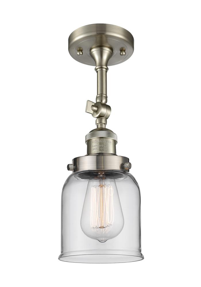 Bell - 1 Light - 5 inch - Brushed Satin Nickel - Adjustable Semi-Flush Mount
