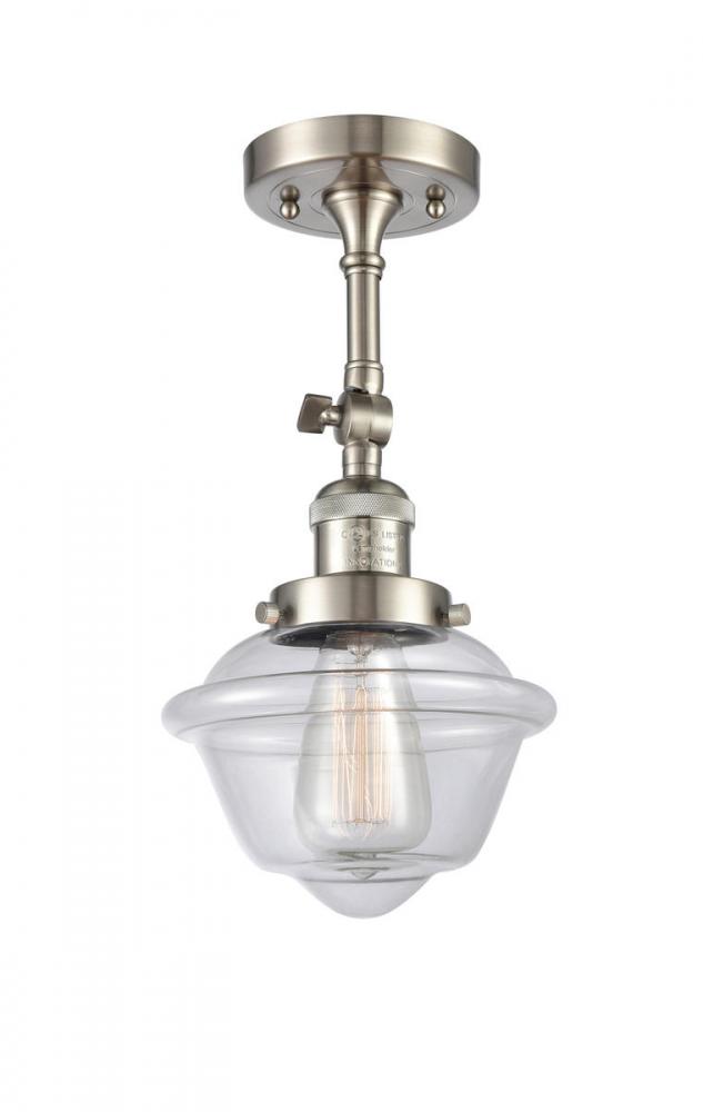 Oxford - 1 Light - 7 inch - Brushed Satin Nickel - Adjustable Semi-Flush Mount