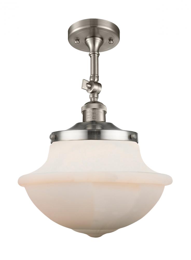 Oxford - 1 Light - 12 inch - Brushed Satin Nickel - Adjustable Semi-Flush Mount