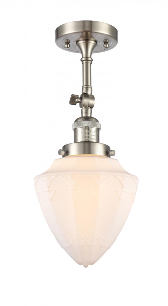 Bullet - 1 Light - 6 inch - Brushed Satin Nickel - Adjustable Semi-Flush Mount