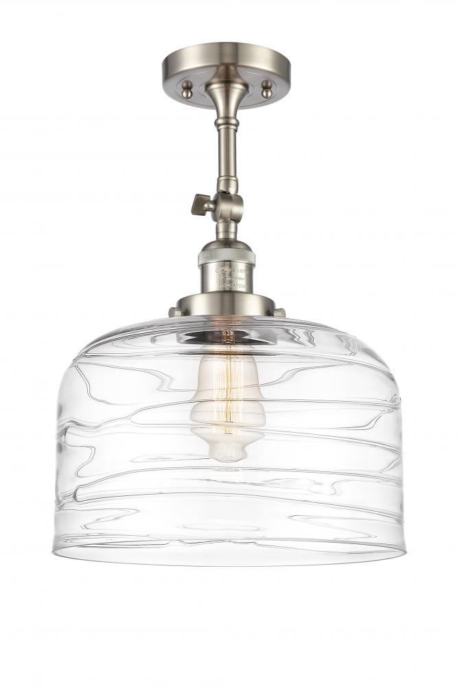 Bell - 1 Light - 12 inch - Brushed Satin Nickel - Adjustable Semi-Flush Mount