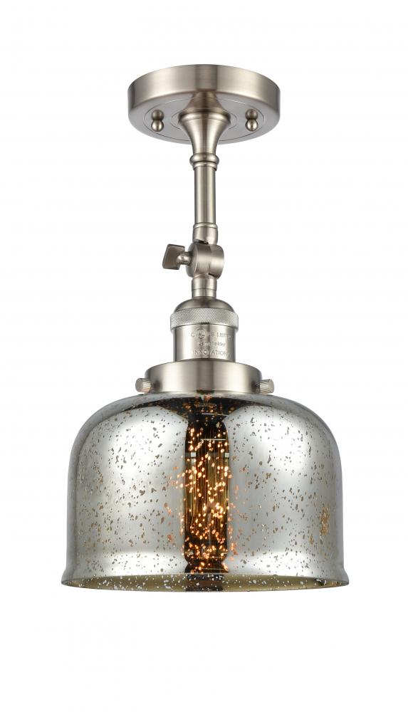 Bell - 1 Light - 8 inch - Brushed Satin Nickel - Adjustable Semi-Flush Mount