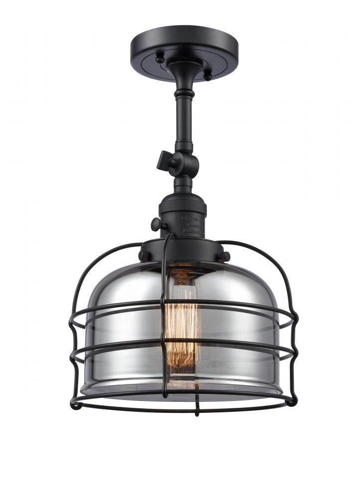 Large Bell Cage 1 Light Semi-Flush Mount