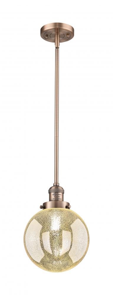 Beacon - 1 Light - 8 inch - Antique Copper - Stem Hung - Mini Pendant
