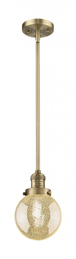 Beacon - 1 Light - 6 inch - Brushed Brass - Stem Hung - Mini Pendant