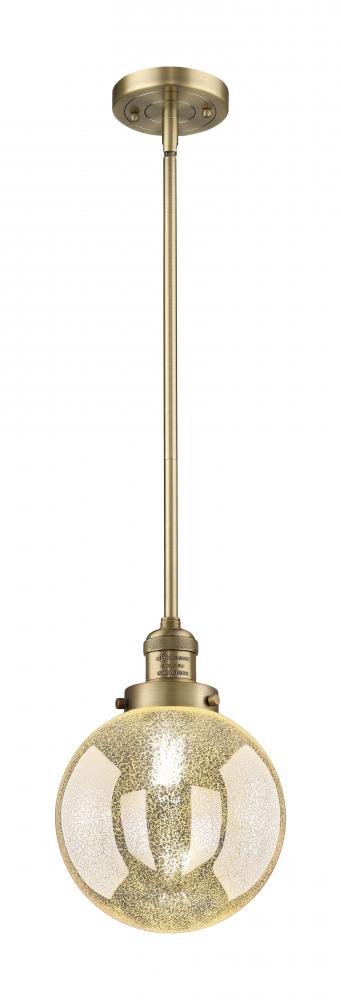Beacon - 1 Light - 8 inch - Brushed Brass - Stem Hung - Mini Pendant