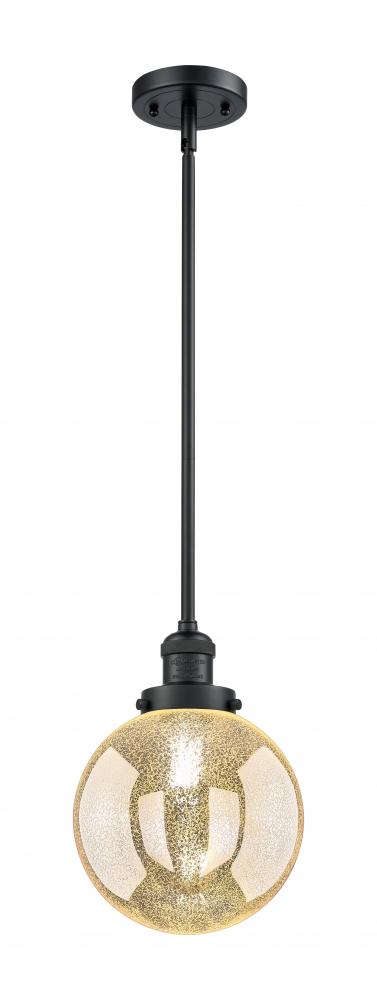 Beacon - 1 Light - 8 inch - Matte Black - Stem Hung - Mini Pendant