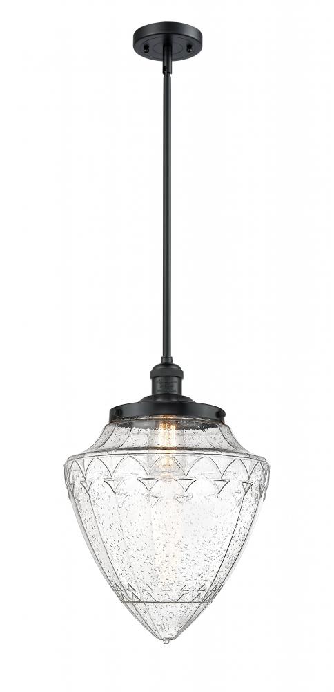Bullet - 1 Light - 12 inch - Matte Black - Stem Hung - Mini Pendant
