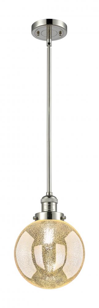 Beacon - 1 Light - 8 inch - Polished Nickel - Stem Hung - Mini Pendant