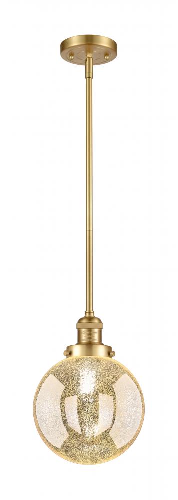 Beacon - 1 Light - 8 inch - Satin Gold - Stem Hung - Mini Pendant