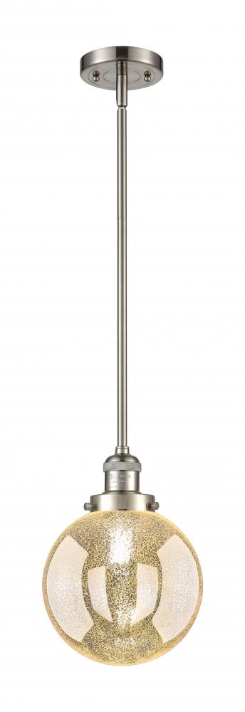Beacon - 1 Light - 8 inch - Brushed Satin Nickel - Stem Hung - Mini Pendant