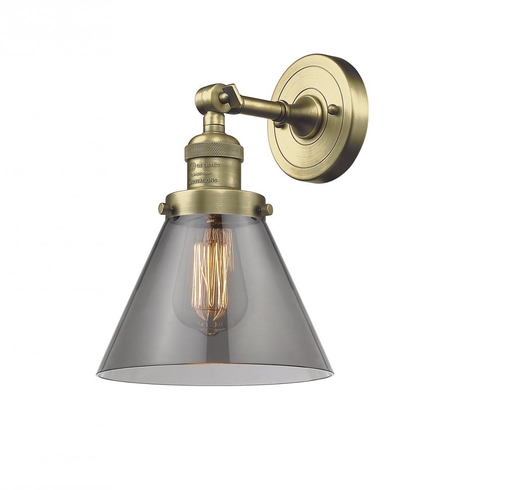 Cone - 1 Light - 8 inch - Antique Brass - Adjustable Sconce