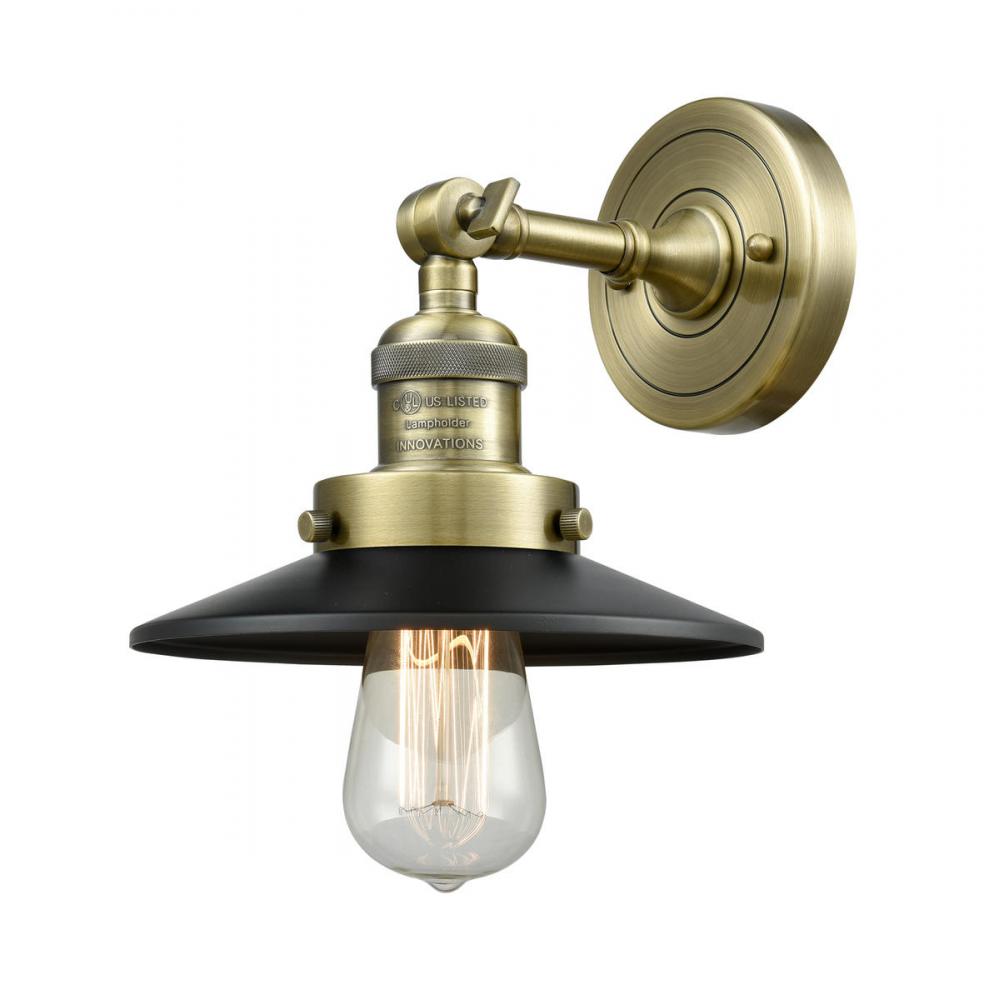 Railroad - 1 Light - 8 inch - Antique Brass - Adjustable Sconce