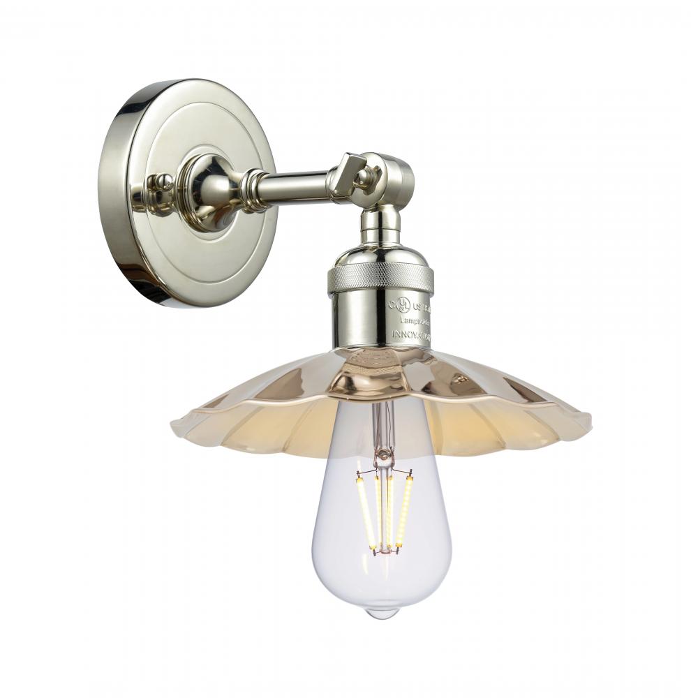 Scallop - 1 Light - 8 inch - Polished Nickel - Adjustable Sconce