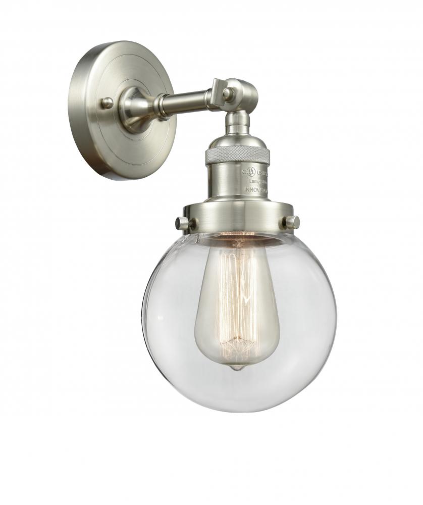 Beacon - 1 Light - 6 inch - Brushed Satin Nickel - Adjustable Sconce