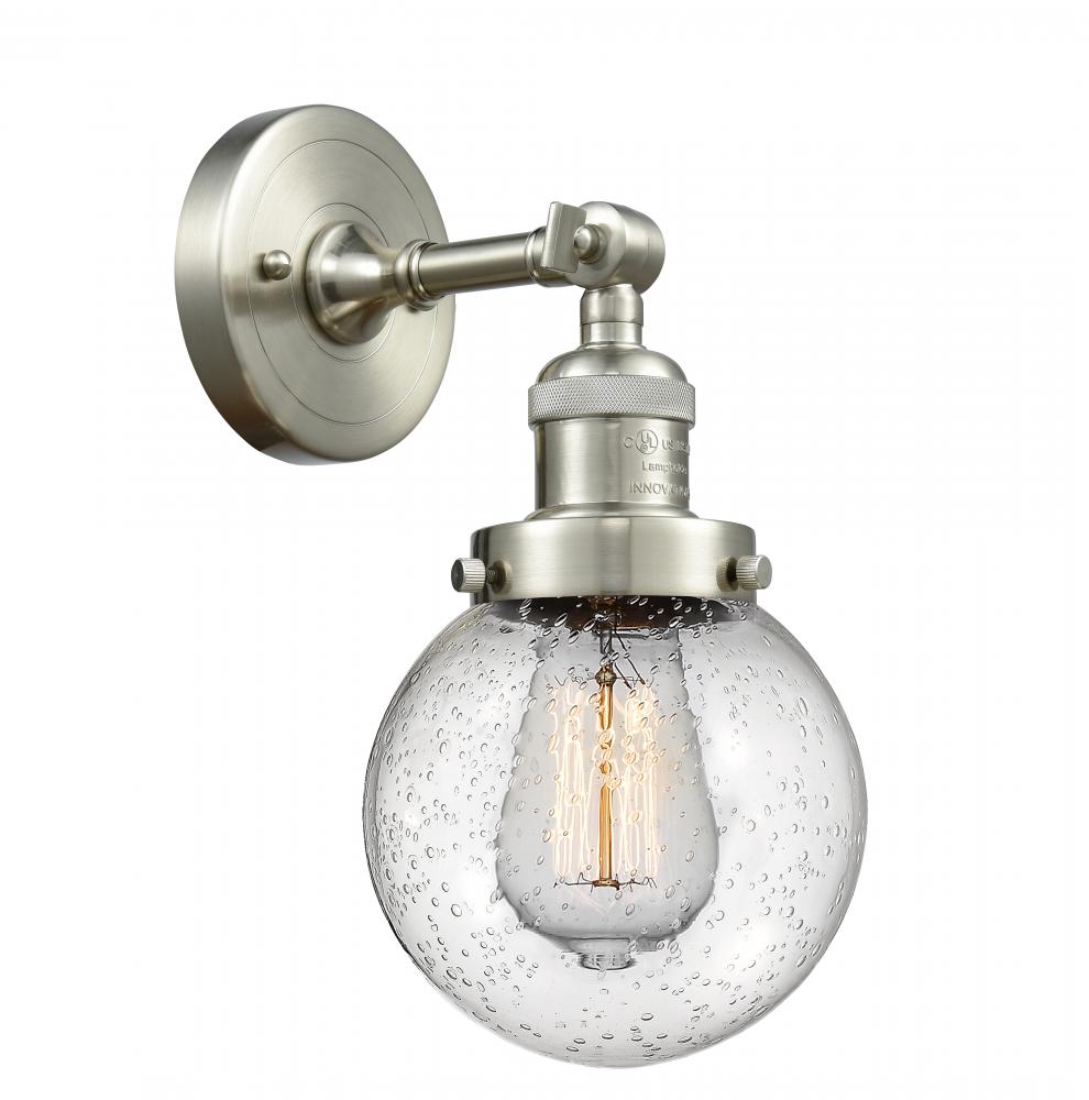 Beacon - 1 Light - 6 inch - Brushed Satin Nickel - Adjustable Sconce