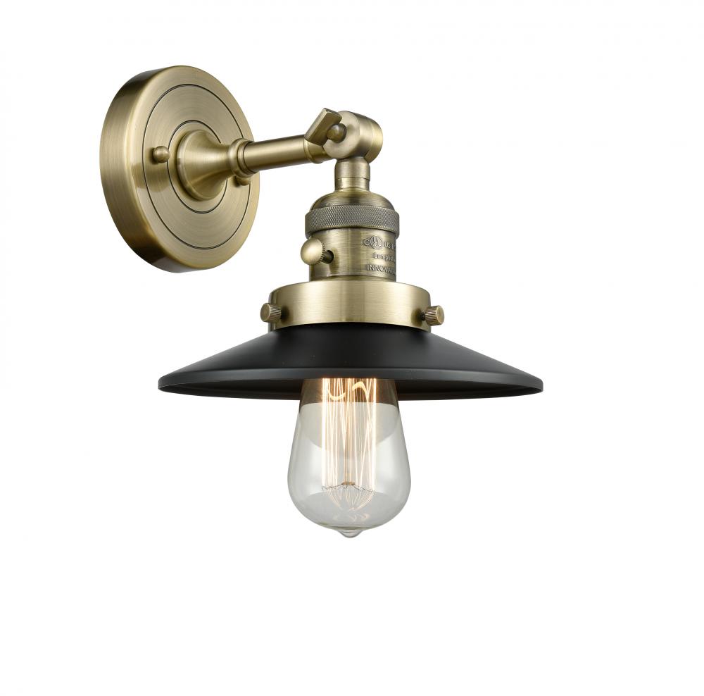 Railroad - 1 Light - 8 inch - Antique Brass - Adjustable Sconce
