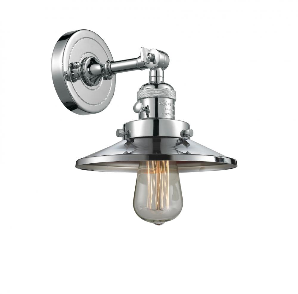 Railroad - 1 Light - 8 inch - Polished Chrome - Adjustable Sconce