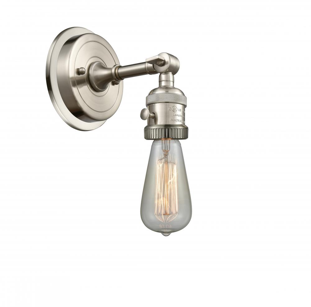 Bare Bulb - 1 Light - 5 inch - Brushed Satin Nickel - Adjustable Sconce
