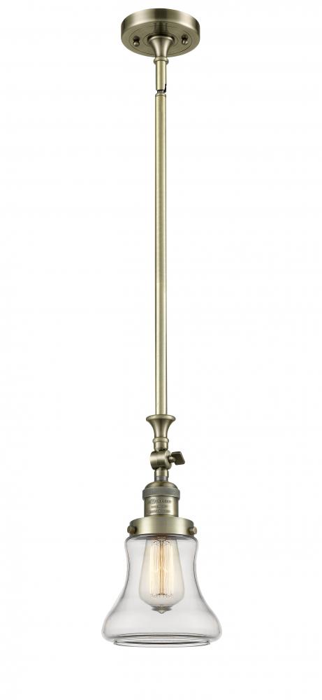 Bellmont - 1 Light - 6 inch - Antique Brass - Stem Hung - Adjustable Mini Pendant