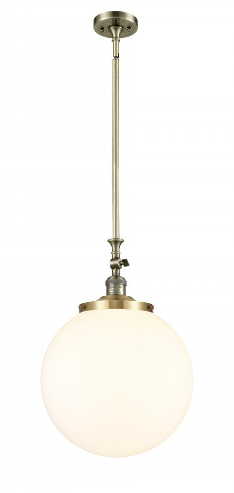 Beacon - 1 Light - 12 inch - Antique Brass - Stem Hung - Adjustable Mini Pendant
