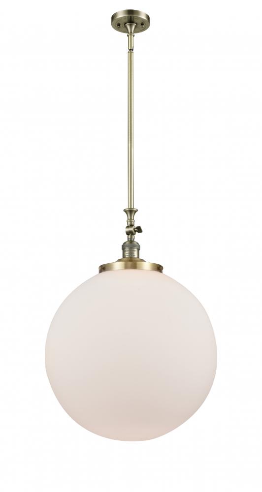 Beacon - 1 Light - 18 inch - Antique Brass - Stem Hung - Adjustable Mini Pendant