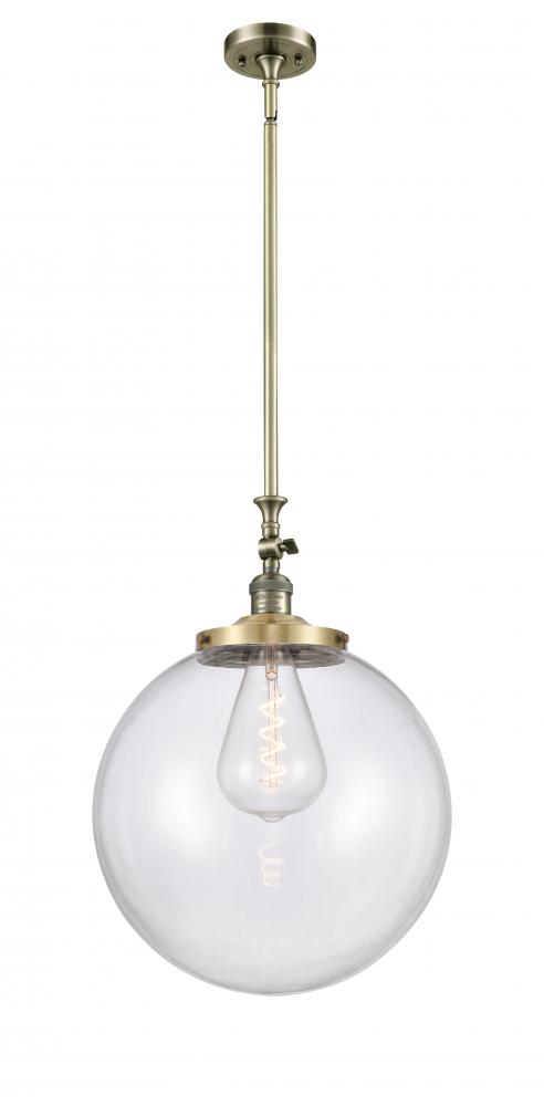 Beacon - 1 Light - 16 inch - Antique Brass - Stem Hung - Adjustable Mini Pendant