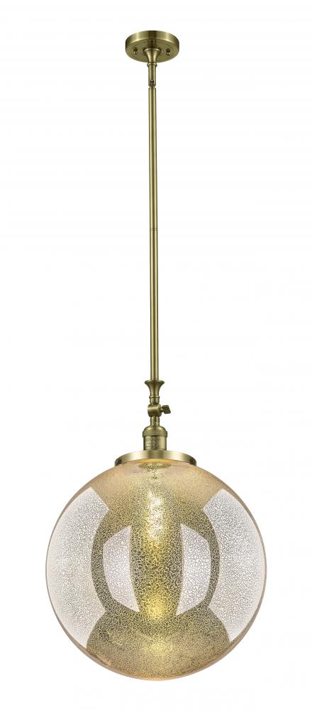 Beacon - 1 Light - 18 inch - Antique Brass - Stem Hung - Adjustable Mini Pendant