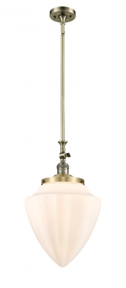 Bullet - 1 Light - 12 inch - Antique Brass - Stem Hung - Adjustable Mini Pendant