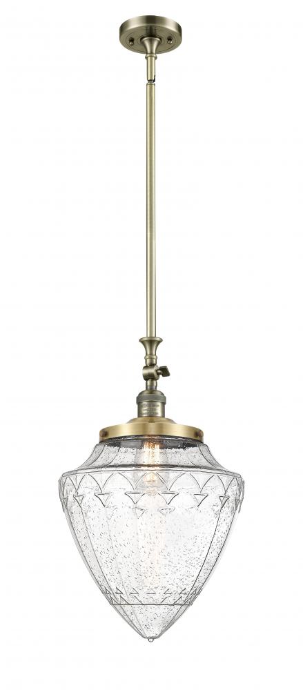 Bullet - 1 Light - 12 inch - Antique Brass - Stem Hung - Adjustable Mini Pendant