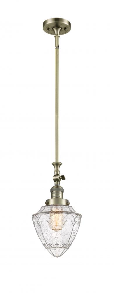 Bullet - 1 Light - 7 inch - Antique Brass - Stem Hung - Adjustable Mini Pendant