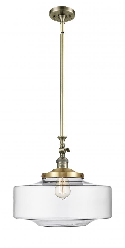 Bridgeton - 1 Light - 16 inch - Antique Brass - Stem Hung - Adjustable Mini Pendant