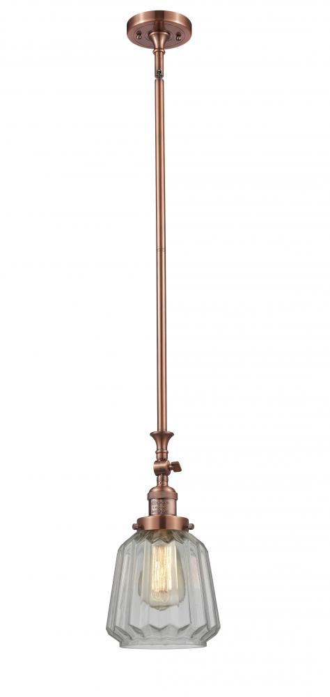 Chatham - 1 Light - 7 inch - Antique Copper - Stem Hung - Adjustable Mini Pendant