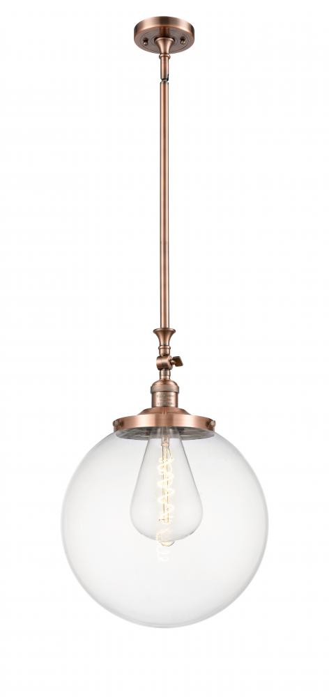 Beacon - 1 Light - 12 inch - Antique Copper - Stem Hung - Adjustable Mini Pendant
