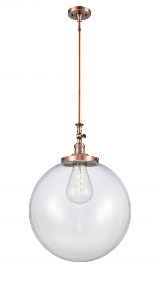 Beacon - 1 Light - 18 inch - Antique Copper - Stem Hung - Adjustable Mini Pendant