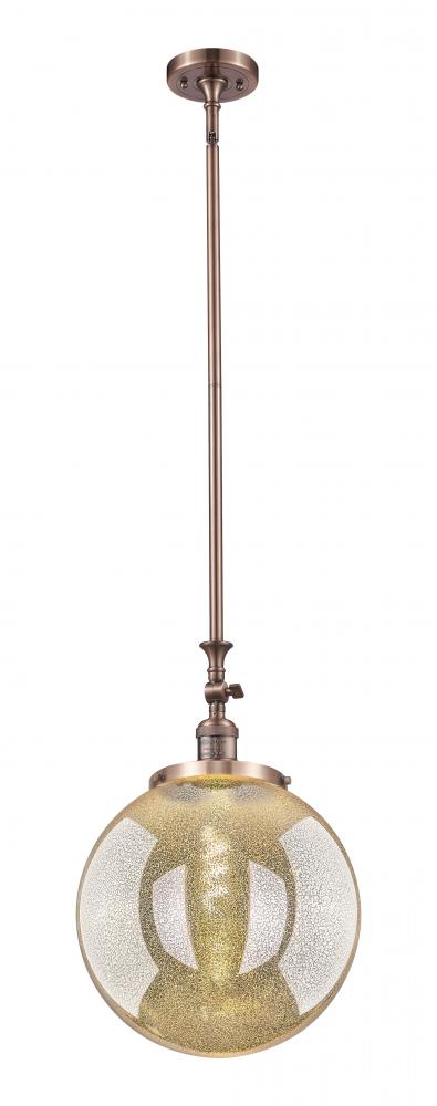 Beacon - 1 Light - 12 inch - Antique Copper - Stem Hung - Adjustable Mini Pendant