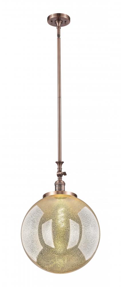 Beacon - 1 Light - 16 inch - Antique Copper - Stem Hung - Adjustable Mini Pendant