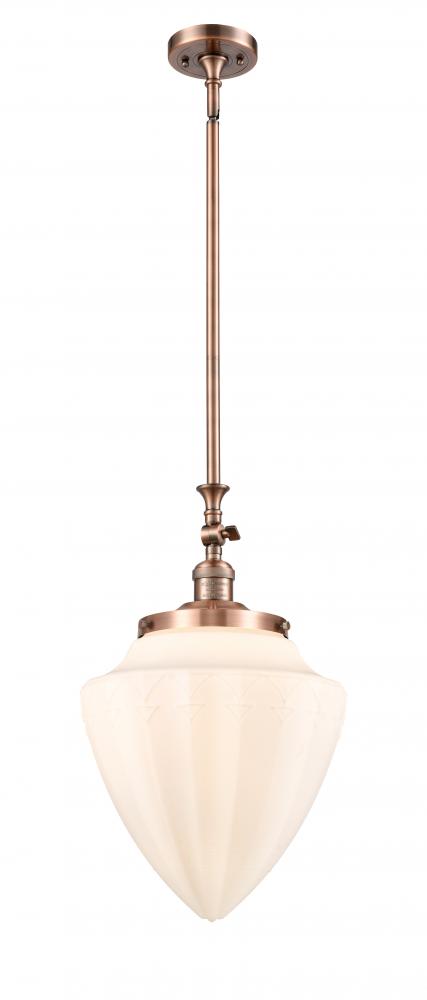 Bullet - 1 Light - 12 inch - Antique Copper - Stem Hung - Adjustable Mini Pendant