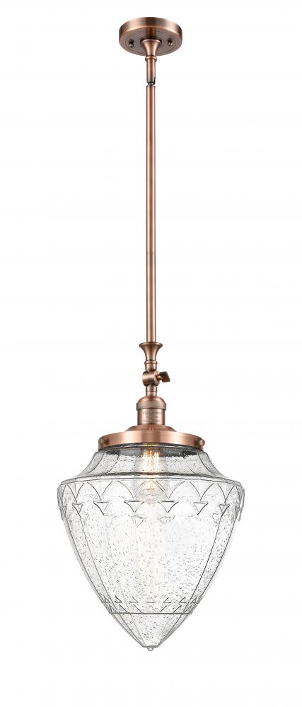 Bullet - 1 Light - 12 inch - Antique Copper - Stem Hung - Adjustable Mini Pendant